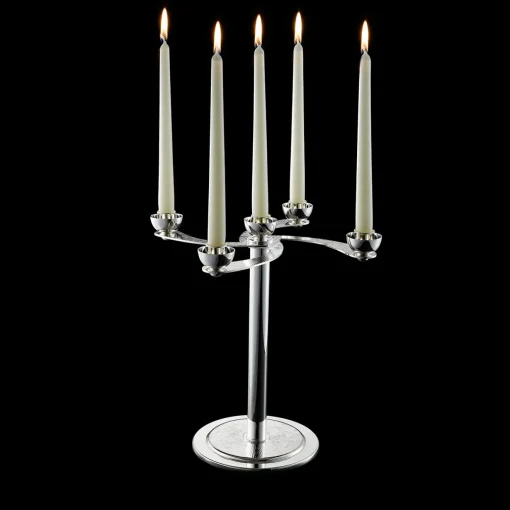 Zanetto Candelabro Soffio a 5 candele in argento