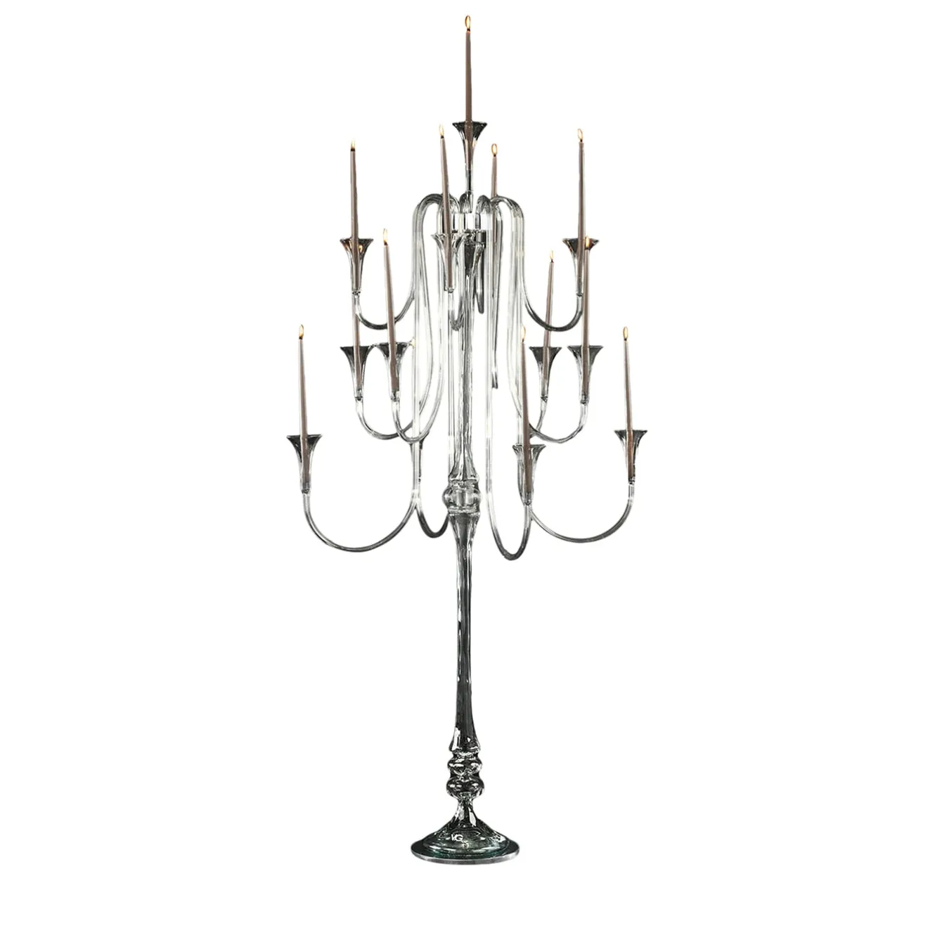 VGnewtrend Candelabro trasparente Octopus a 13 bracci