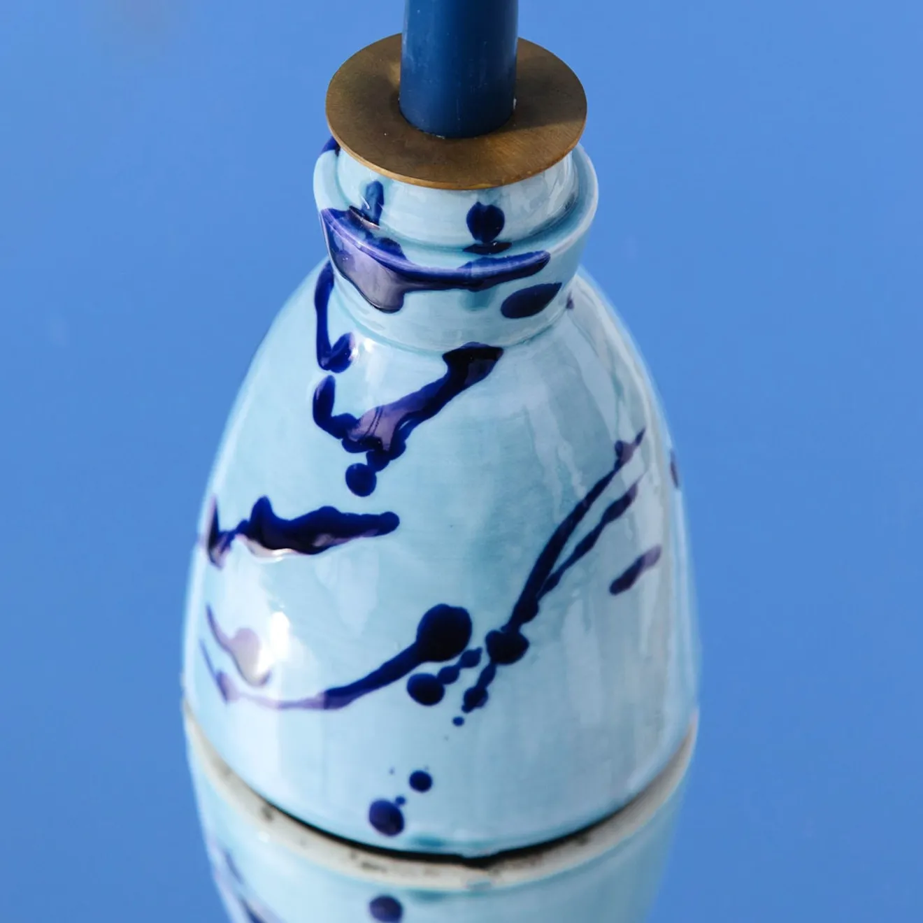 Carola fra i Trulli Candeliere in ceramica blu con 4 candele profumate