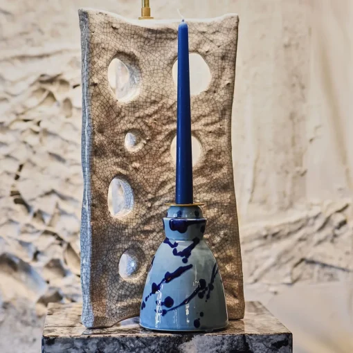 Carola fra i Trulli Candeliere in ceramica blu con 4 candele profumate