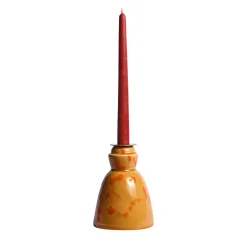 Carola fra i Trulli Candeliere in ceramica caramello con 4 candele profumate