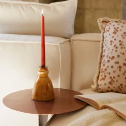 Carola fra i Trulli Candeliere in ceramica caramello con 4 candele profumate
