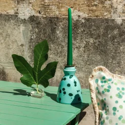 Carola fra i Trulli Candeliere in ceramica verde con 4 candele profumate