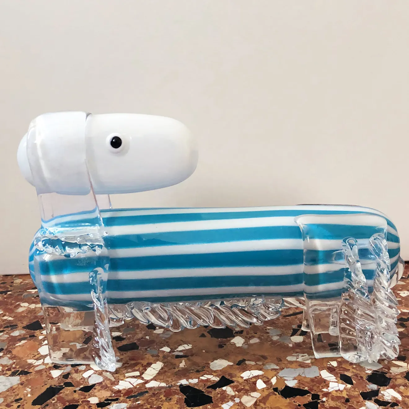 Venice Factory Cane a strisce scultura in vetro veneziano di Eliana Gerotto