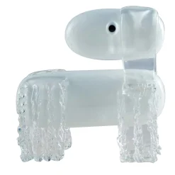 Venice Factory Cane bianco, scultura in vetro veneziano di Eliana Gerotto