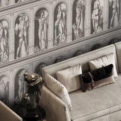 Officinarkitettura Carta da parati Archistatue con motivo di statue grigie