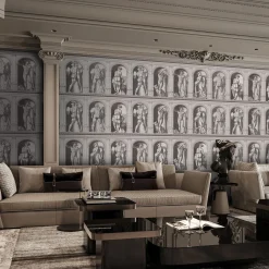 Officinarkitettura Carta da parati Archistatue con motivo di statue grigie