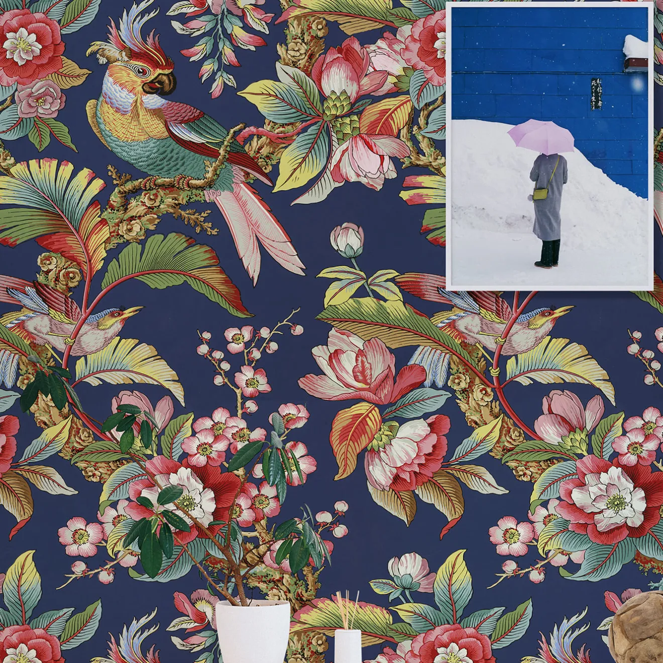 Wallpapers4Beginners Carta da parati asiatica vintage a cineserie