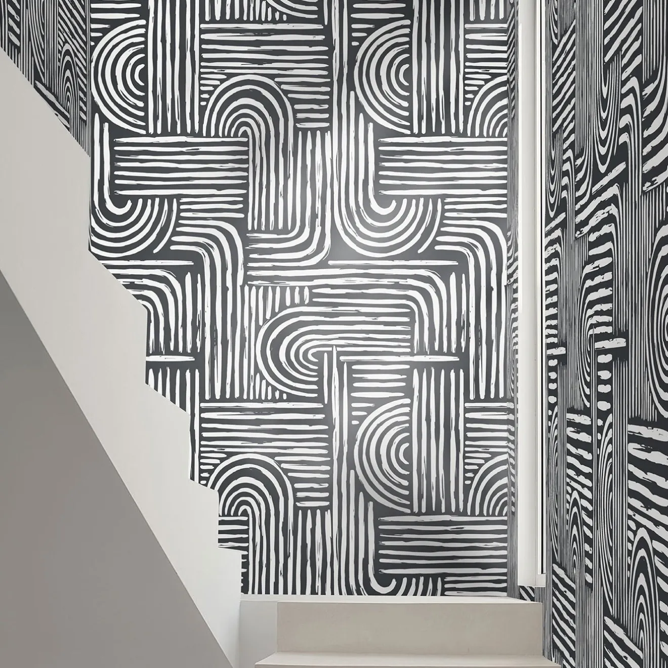 Wallpapers4Beginners Carta da parati astratta in bianco e nero