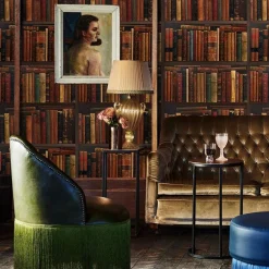 Wallpapers4Beginners Carta da Parati con Libreria Vintage