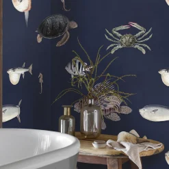 Wallpapers4Beginners Carta da Parati con Pesci Scuri per Parete Decorativa