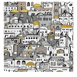 Wallpapers4Beginners Carta da Parati DIY con Paesaggio Urbano Mediterraneo