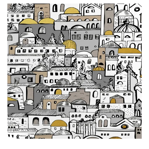 Wallpapers4Beginners Carta da Parati DIY con Paesaggio Urbano Mediterraneo