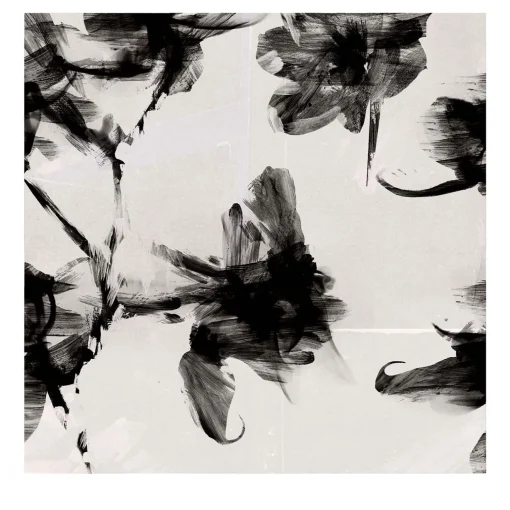 Wallpapers4Beginners Carta da parati floreale astratta bianca e nera