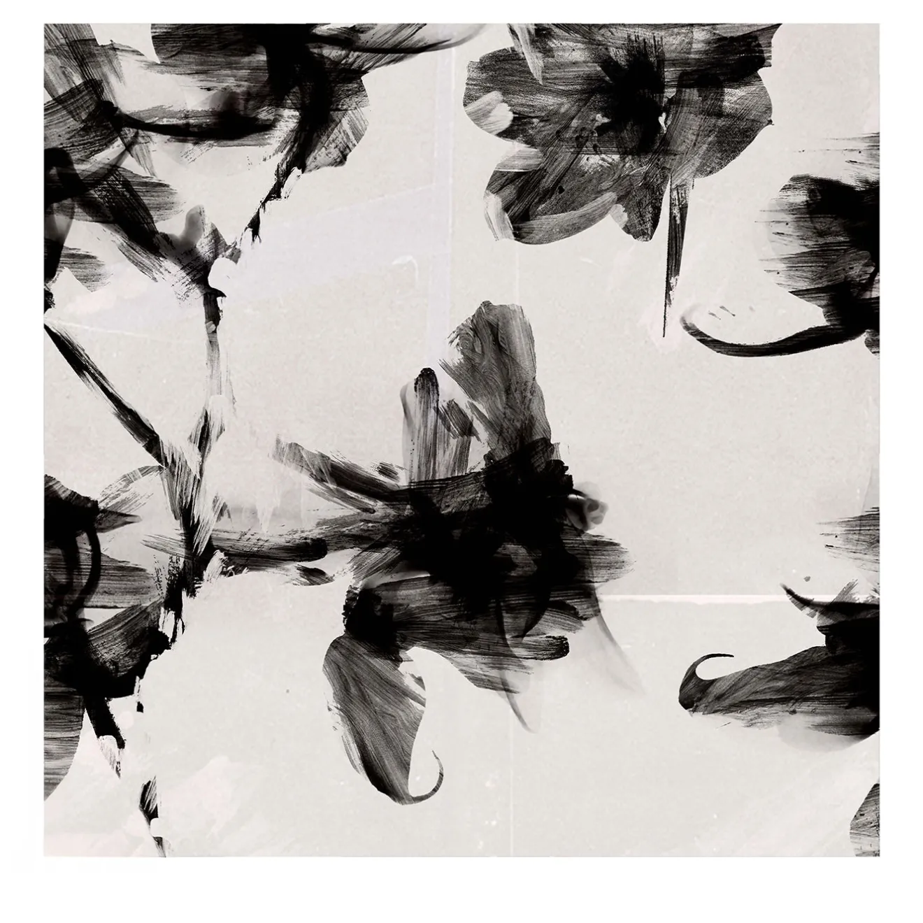 Wallpapers4Beginners Carta da parati floreale astratta bianca e nera