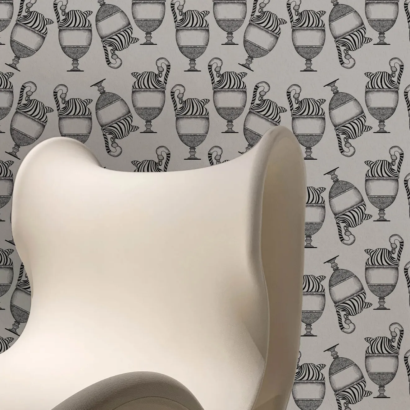 MaVoix Carta da parati Fontana Bianco e Nero
