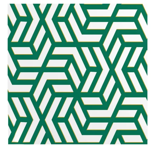 Wallpapers4Beginners Carta da Parati Geometrica Mid Century Modern Verde e Bianca