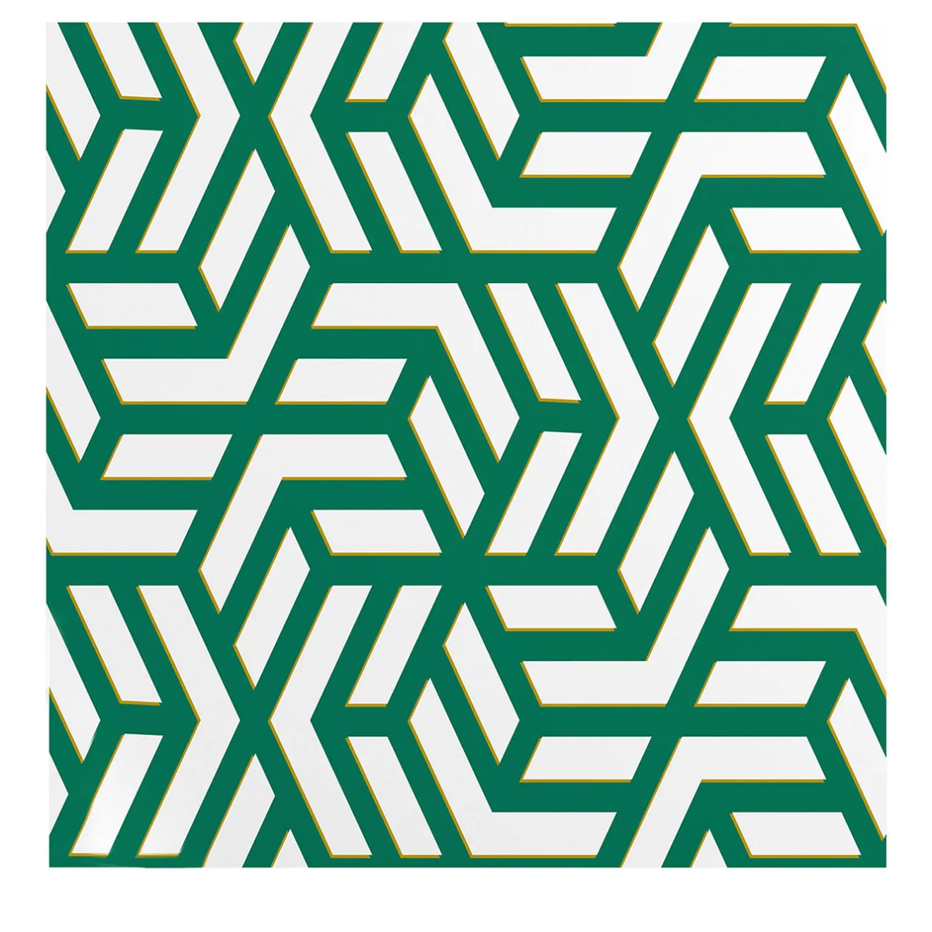 Wallpapers4Beginners Carta da Parati Geometrica Mid Century Modern Verde e Bianca