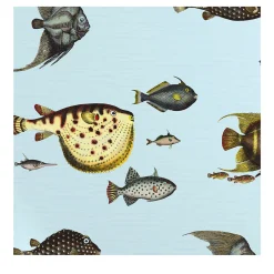Wallpapers4Beginners Carta da Parati Multicolore Vintage con Pesci