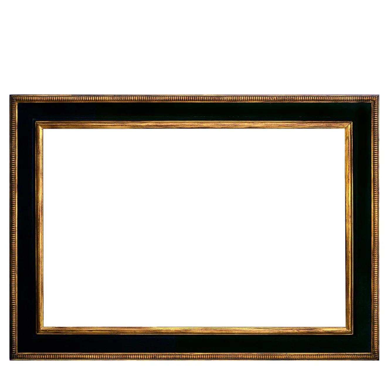 Caiafa Cassetta Foglia d'oro con cornice in legno laccato ebano dorato