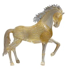 Zanetti Murano Cavallino rampante in vetro oro