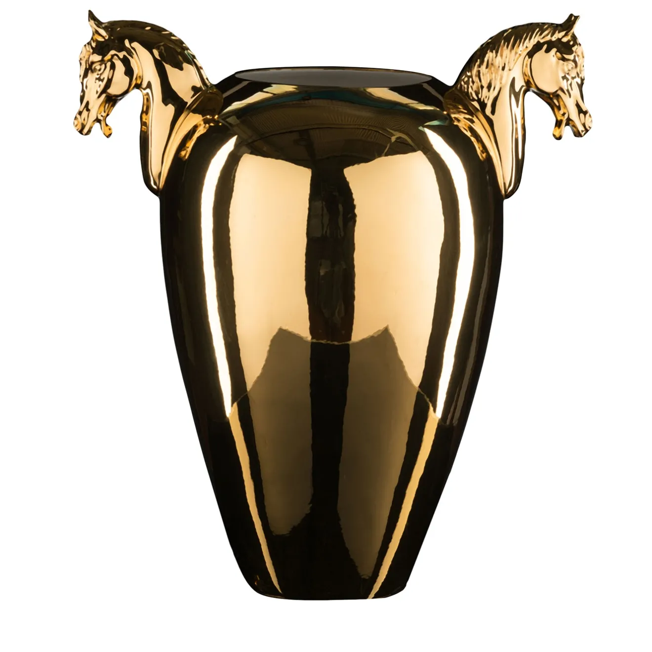 VGnewtrend Cavallo Grande Vaso decorativo dorato