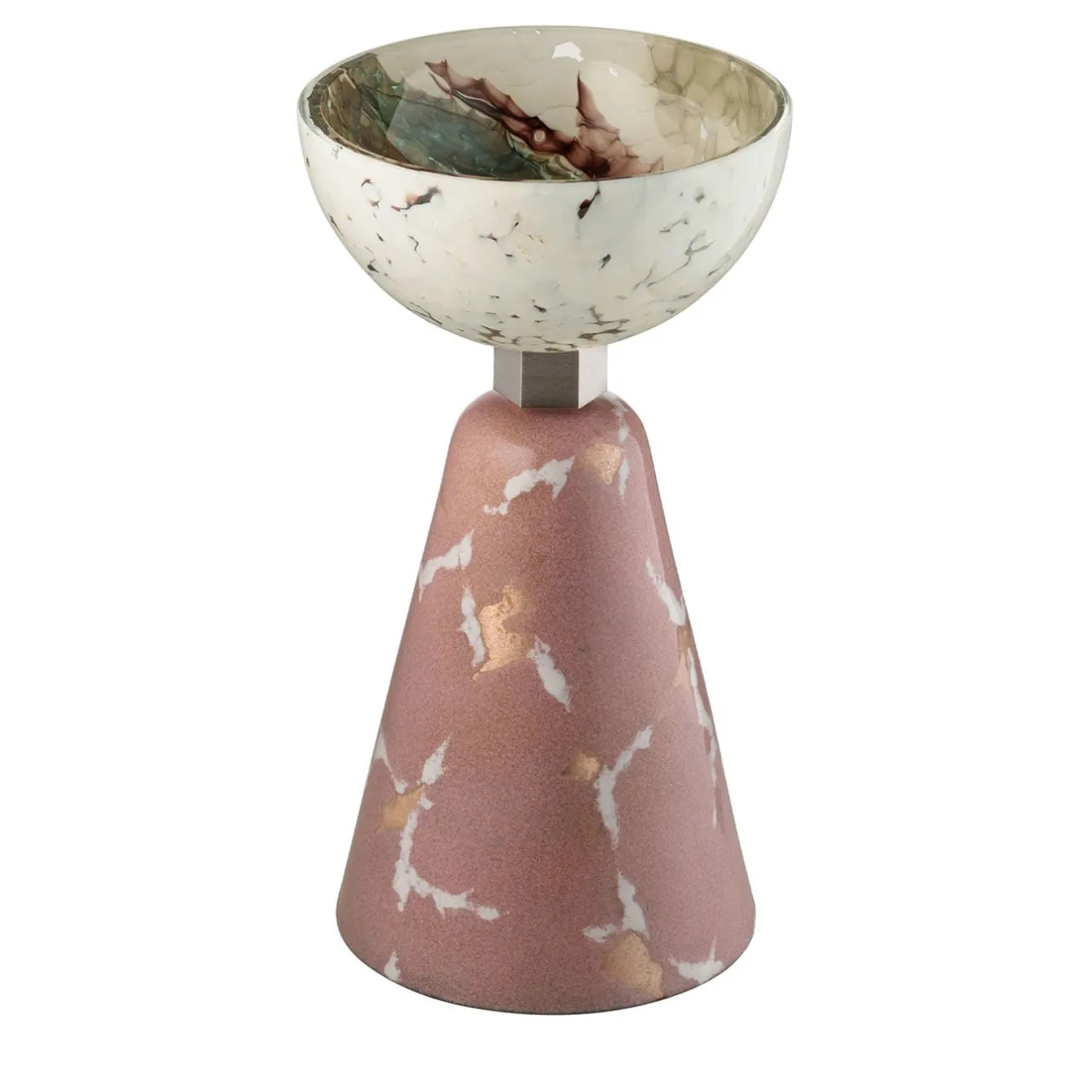 Incalmi Centrotavola Alchimie in vetro di Murano Rosa Quarzo
