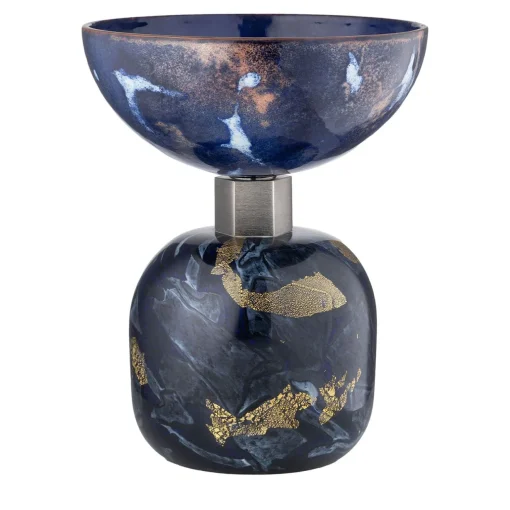 Incalmi Centrotavola Alchimie in vetro di Murano con lapis blu