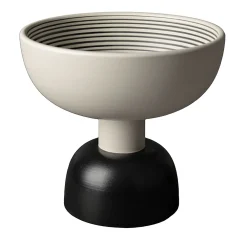 Bitossi Ceramiche Centrotavola alto bianco e nero di Ettore Sottsass