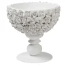 VGnewtrend Centrotavola con piedini bianchi fioriti Coco Camelie