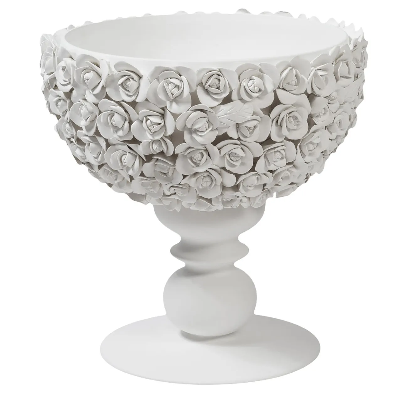 VGnewtrend Centrotavola con piedini bianchi fioriti Coco Camelie