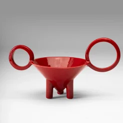 Paolo Santangelo Centrotavola in ceramica rossa Cono