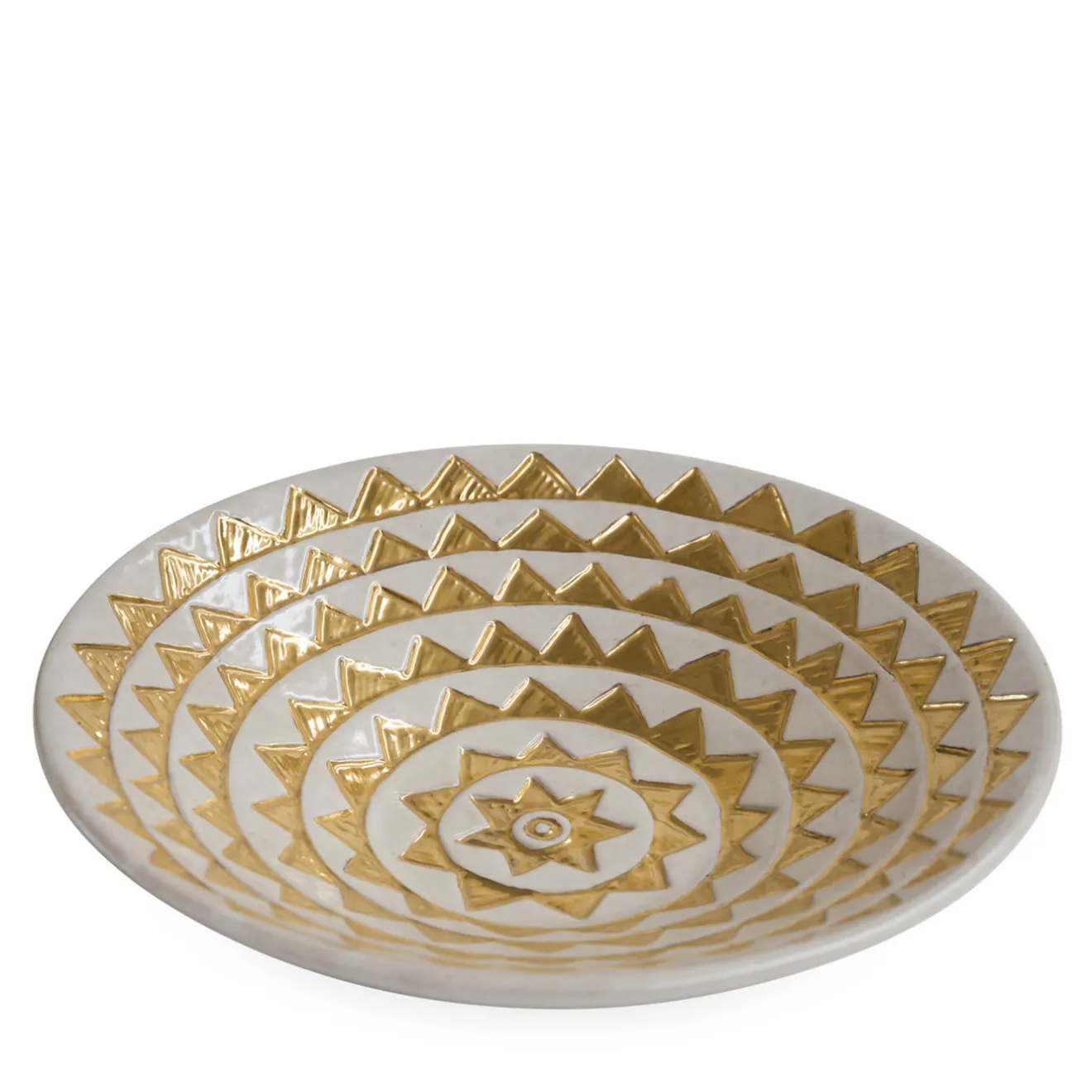 ND Dolfi Centrotavola in maiolica Triangolo