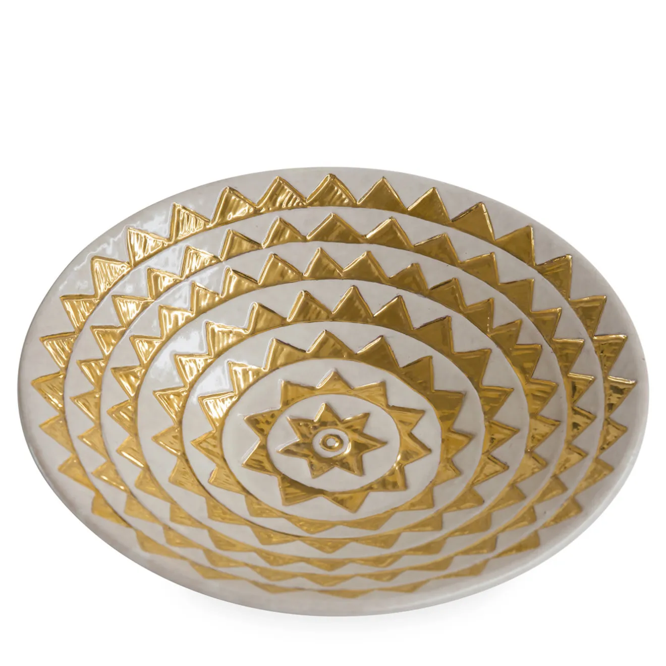 ND Dolfi Centrotavola in maiolica Triangolo