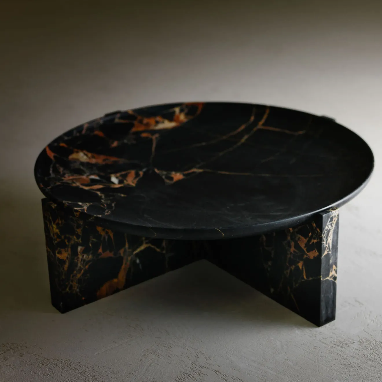 Kreoo Centrotavola in marmo nero e oro Imperial M