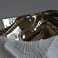 Fos Ceramiche Centrotavola in Porcellana Bianca Perla Platino