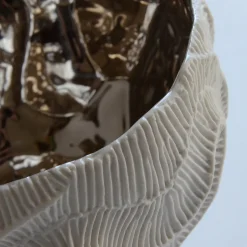 Fos Ceramiche Centrotavola in Porcellana Bianca Perla Platino