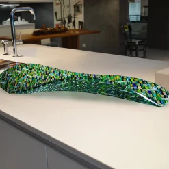 VéVé Glass Centrotavola in vetro di Murano verde Onda Sunshine di Andrea Orso