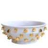 ND Dolfi Centrotavola Tronchetti In Ceramica Dorata E Bianca