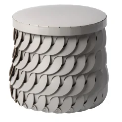 Pinetti Cestino Alicante alto e rotondo grigio con coperchio