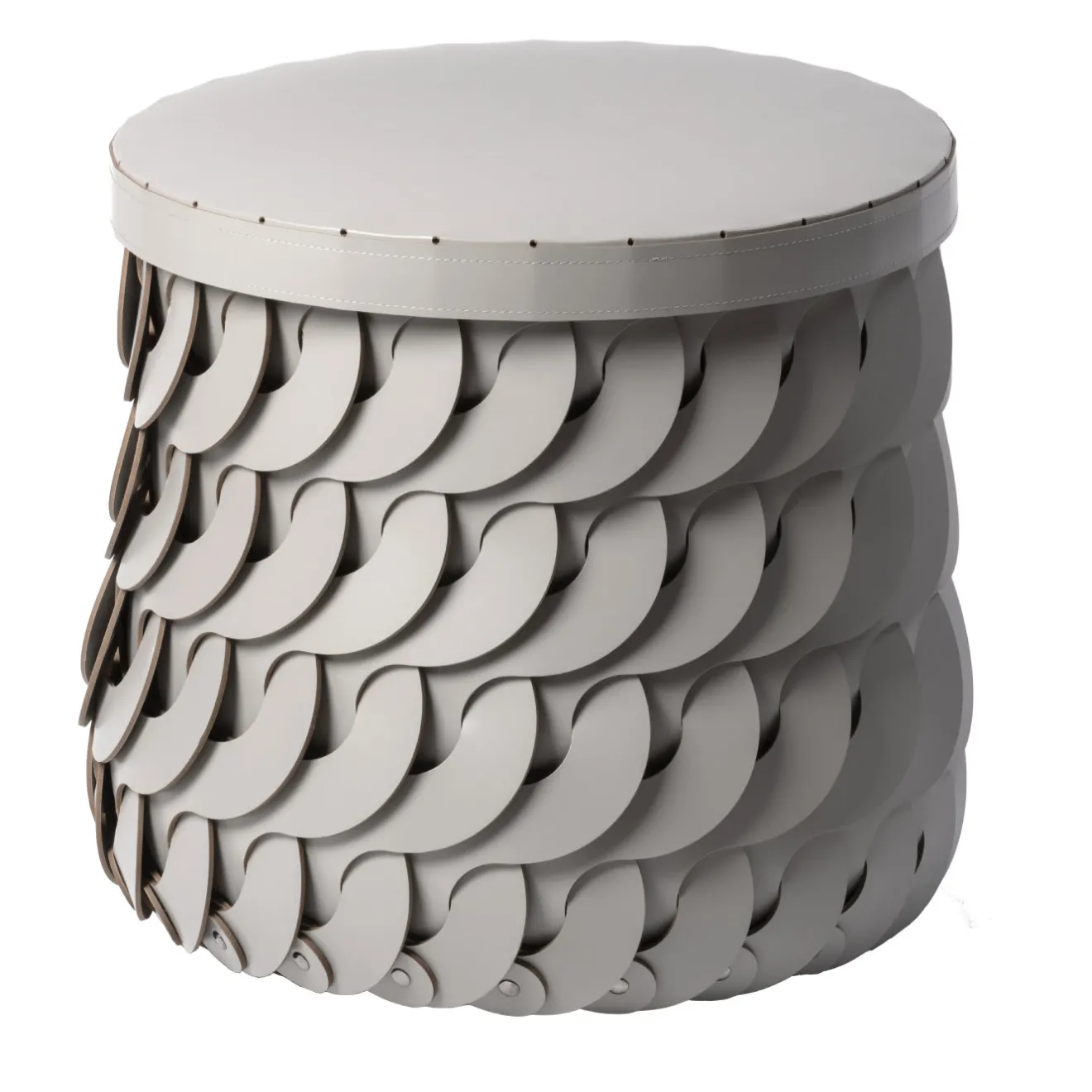 Pinetti Cestino Alicante alto e rotondo grigio con coperchio