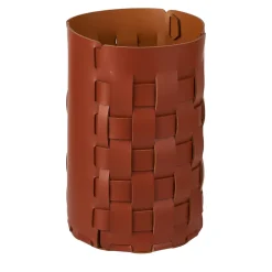 ADJ Style Cestino Bottega in pelle Bordeaux e Cognac