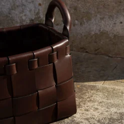 Oscar Maschera Cestino Castagno Piccolo In Pelle