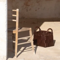 Oscar Maschera Cestino Castagno Piccolo In Pelle