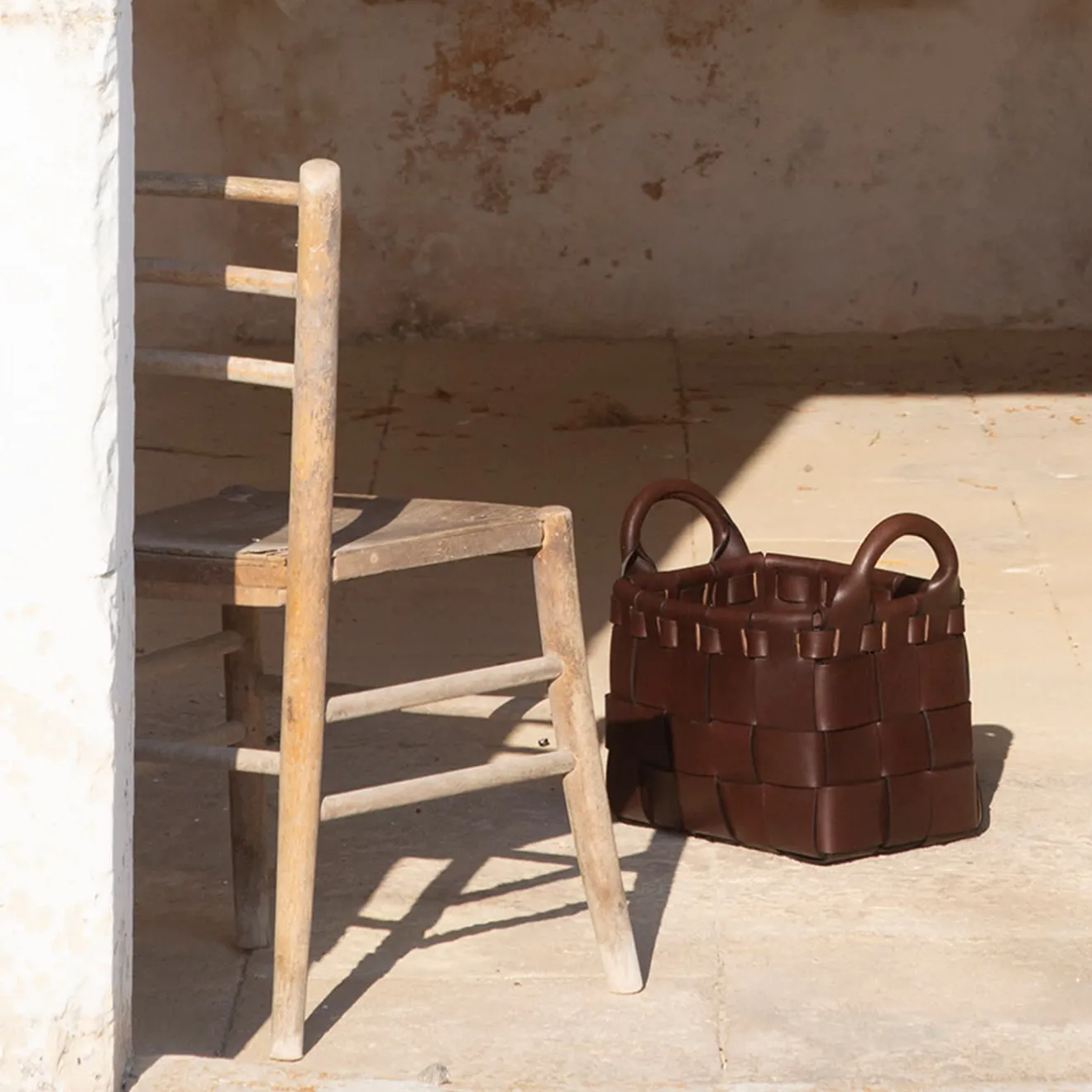 Oscar Maschera Cestino Castagno Piccolo In Pelle