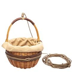 Marricreo Cestino di vimini beige stile napoletano chic
