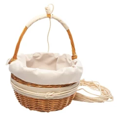 Marricreo Cestino di vimini crema stile napoletano chic