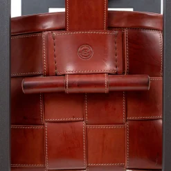 Bottega Conticelli Cestino in pelle con supporto Marrone scuro
