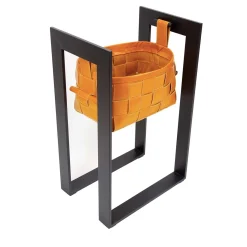 Bottega Conticelli Cestino in pelle con supporto Giallo senape