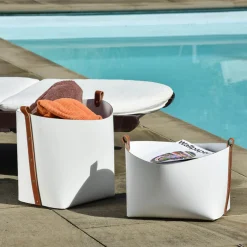 Pinetti Cestino in pelle grande Ovo